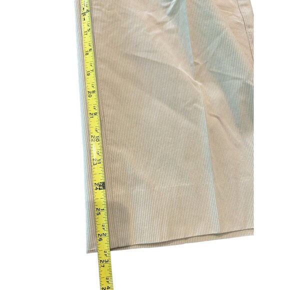 Banana Republic Pants Mens 36x27 Flat Front Tan Striped Lightweight Cotton Chino - Picture 8 of 12